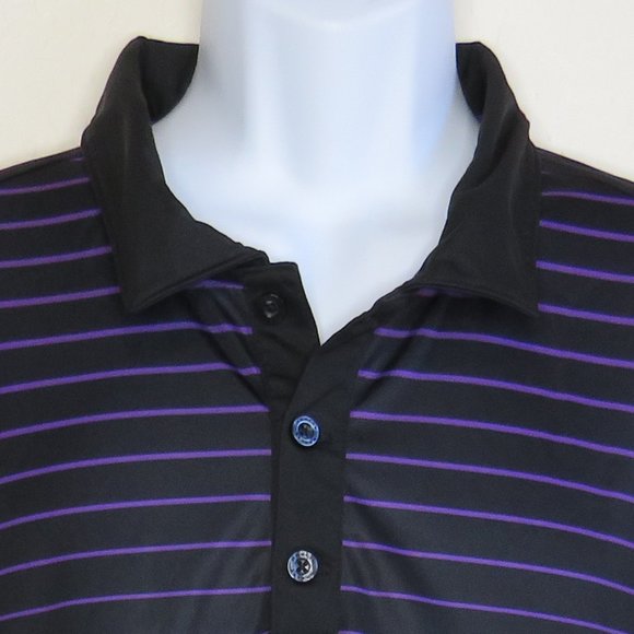 Oakley* Men's Short‎ Sleeve 3 Button Down Straight Hem Stripe Polo Shirt~ XXL - Picture 11 of 13
